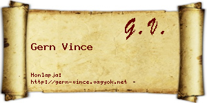 Gern Vince névjegykártya